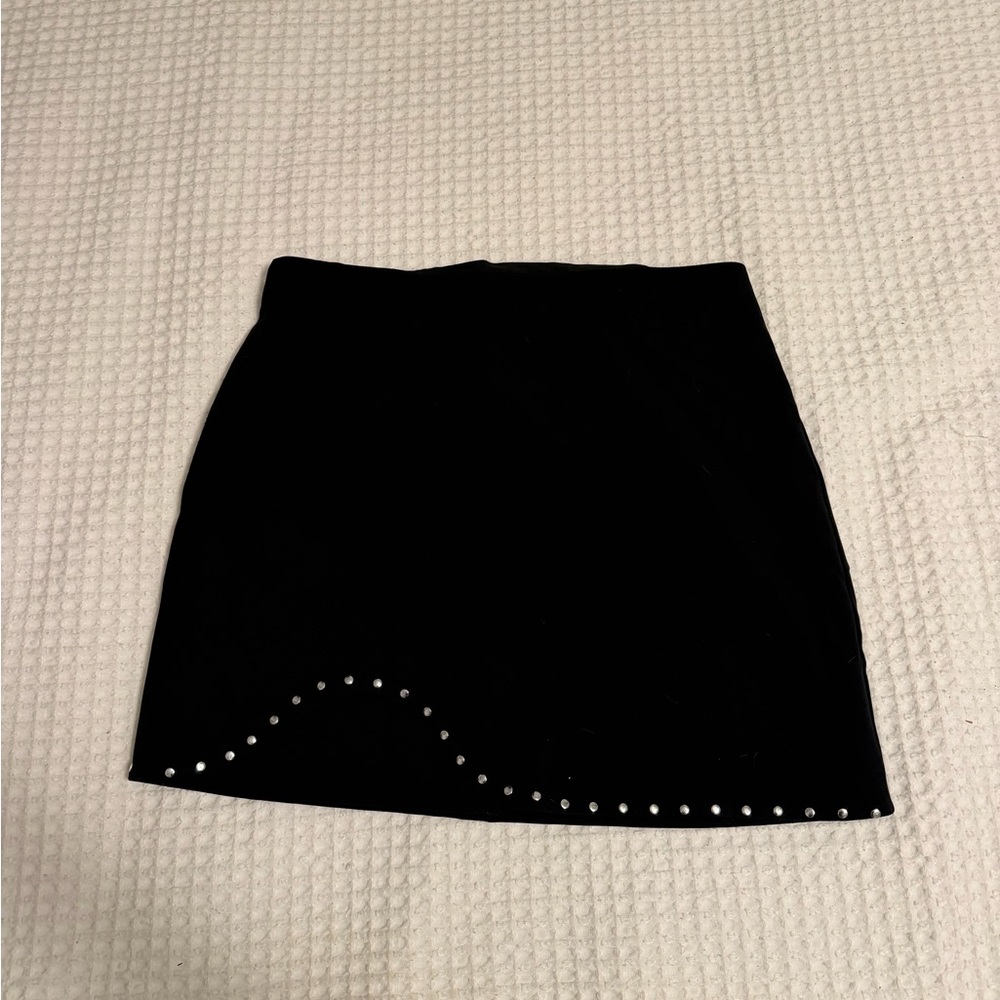 Zara Black Mini Skirt with Silver Studs